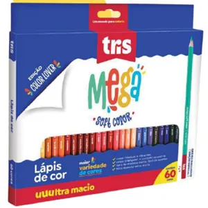 LAPIS DE COR 60 CORES TRIS MEGA SOFT CJTO