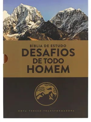BÍBLIA SAGRADA DE ESTUDO DESAFIOS DE TODO  HOMEM NVT MARROM